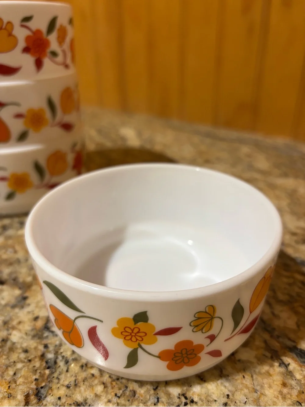 Vintage Arcopal French Milk Glass Ramekins / Bowls